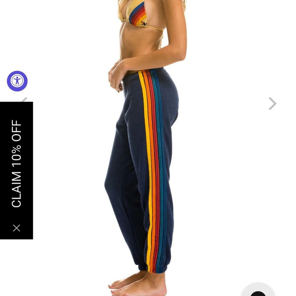 Aviator Nation 5 Stripe Sweatpants- charcoal